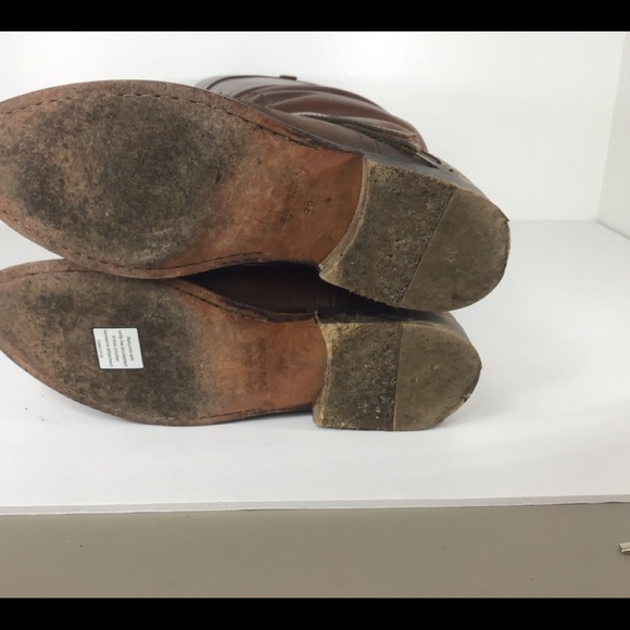 GOLDEN GOOSE CHARLIE DISTRESSED LEATHER RIDING CLAMP BOOTS SZ EUR 38 US 8 - Picture 14 of 15